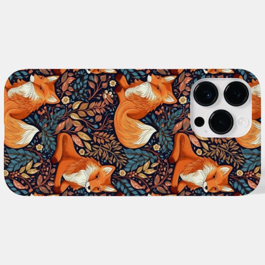Vossen en bladeren patroon Case-Mate iPhone case (Achterkant (horizontaal))