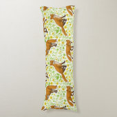 Vossen en boterbloemen op natuurlijk wit lichaamskussen (Voorkant Verticaal)