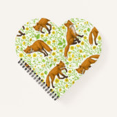 Vossen en boterbloemen op natuurlijk wit notitieboek (Voorkant)