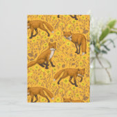 Vossen en boterbloemen op sinaasappel (Staand voorkant)