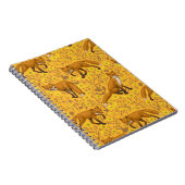 Vossen en boterbloemen op sinaasappel notitieboek (Rechterzijde)