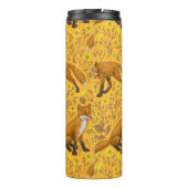 Vossen en boterbloemen op sinaasappel thermosbeker (Achterkant)