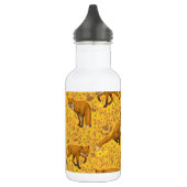 Vossen en boterbloemen op sinaasappel waterfles  (Links)