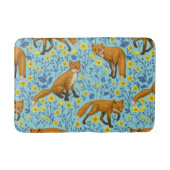 Vossen en boterbloemen op zwembad blauw badmat (Voorkant)