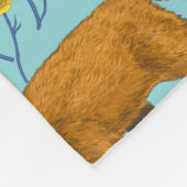 Vossen en boterbloemen op zwembad blauw fleece deken (Hoek)