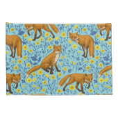 Vossen en boterbloemen op zwembad blauw kussensloop (Achterkant-Rechts)