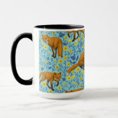 Vossen en boterbloemen op zwembad blauw mok (Links)