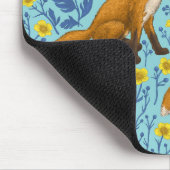 Vossen en boterbloemen op zwembad blauw muismat (Hoek)