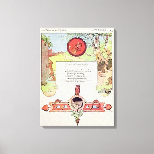 vossen en druiven canvas afdruk (Voorkant)