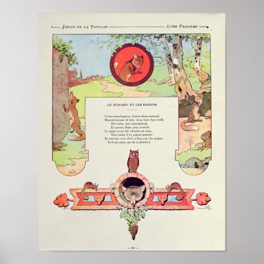 vossen en druiven poster (Voorkant)