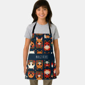 Vossen en katten in het bos Retro Patroon Schort (Insitu)