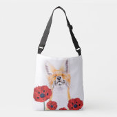 vossen en papaver crossbody tas (Voorkant)
