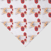 vossen en papaver tissuepapier (Detail)