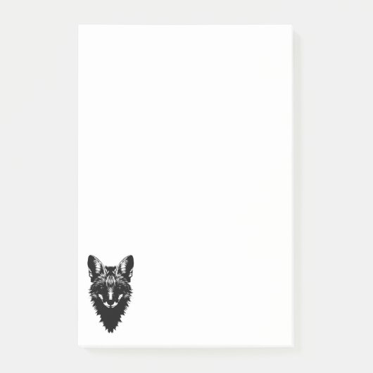 Vossen Gezicht Silhouet Post-it® Notes (Voorkant)
