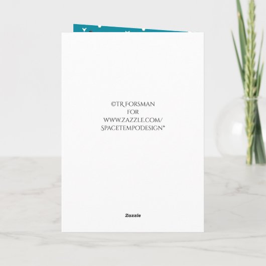 Vossen in de nachtwoestijn met cactus, ster en vog feestdagen kaart (Achterkant)