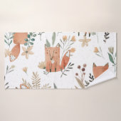 Vossen in weiden: Waterverf naadloos Badhanddoek (Badhanddoek)