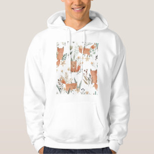 Vossen in weiden: Waterverf naadloos Hoodie