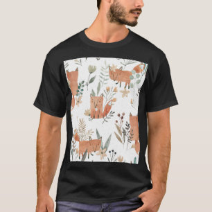 Vossen in weiden: Waterverf naadloos T-shirt