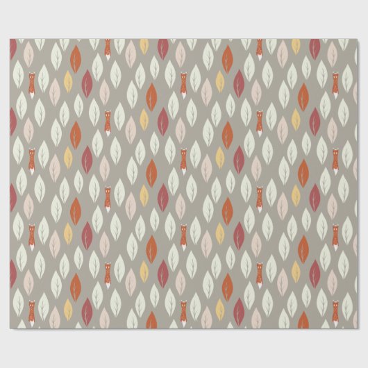 Vossen jagen op bladeren cadeaupapier (Vlak)