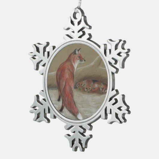 vossen kerst sneeuwvlok ornament (Rechts)