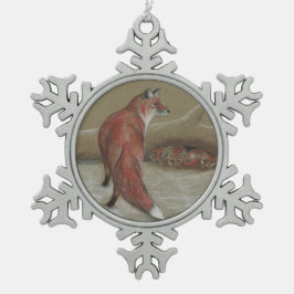 vossen kerst sneeuwvlok ornament