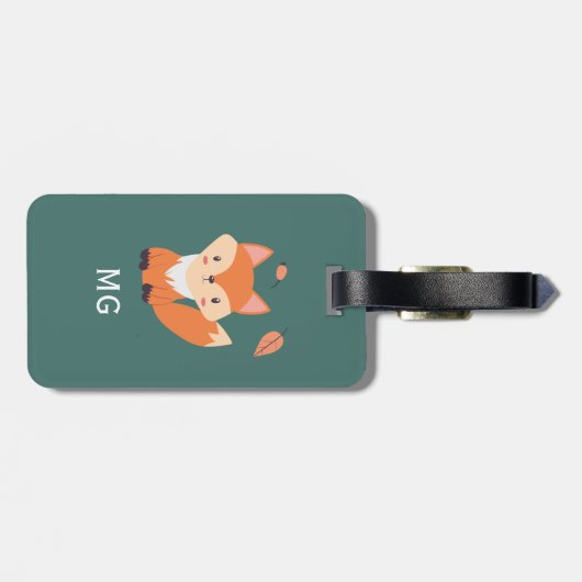 Vossen op bos groen, schattig Bagagelabel (Achterkant horizontaal)