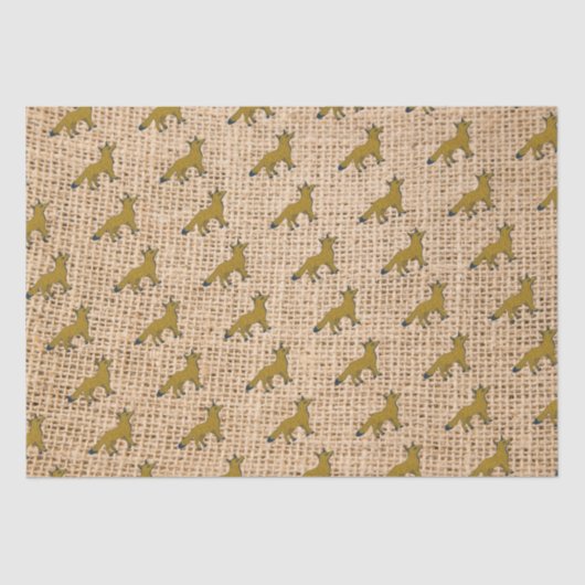 Vossen op jute tissuepapier (Voorkant)