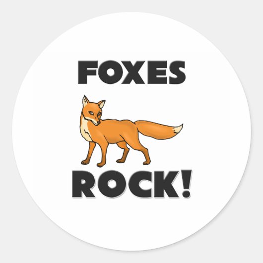 Vossen Rock Ronde Sticker (Voorkant)