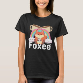 Vossen Schattige Kawaii Fox Coffee T-shirt