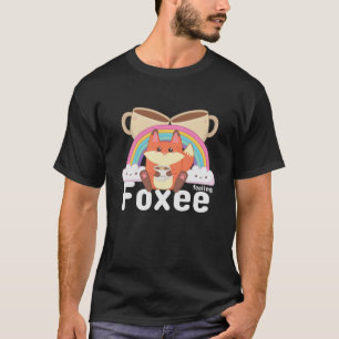 Vossen Schattige Kawaii Fox Coffee T-shirt