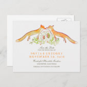 Vossen slaan de datum op aankondigingskaart (Voorkant / Achterkant)