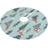 Vossen, spar-bomen, winter, kleurrijk patroon kerstboom rok (Gekanteld)