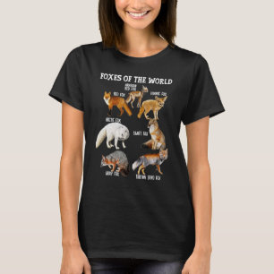 Vossen van de Wereld Vos Rassen Educatief Wild Ani T-shirt