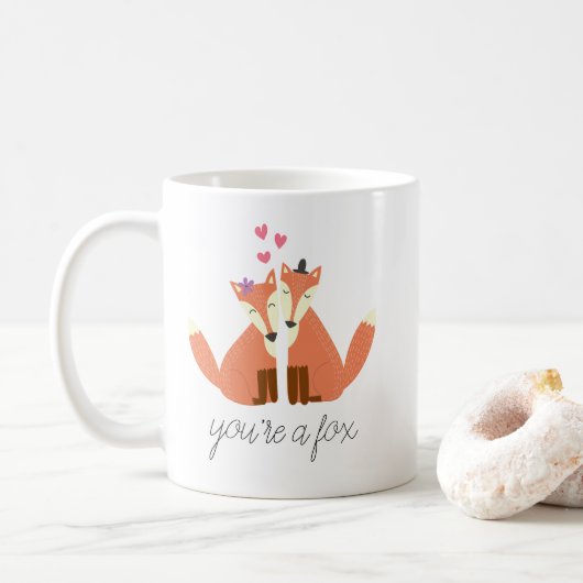 Vossen verliefd koffiemok (Met donut)