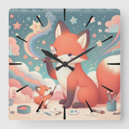 Vossen Vierkante Klok