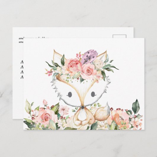 vossenbos, schattig briefkaart (Voorkant / Achterkant)