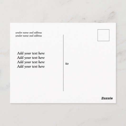 vossenbos, schattig briefkaart (Achterkant)