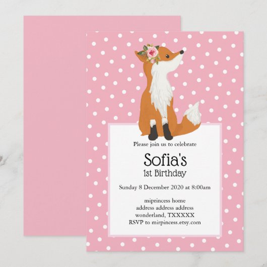 vossenbos, schattig kaart (Voorkant / Achterkant)