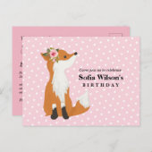 vossenbos, schattig uitnodiging briefkaart (Voorkant / Achterkant)