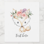 vossenbos, schattig wijn etiket (Enkel label)