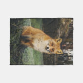 vossendeken, aanzuigdop, blankerd met vossenreet fleece deken (Voorkant (Horizontaal))