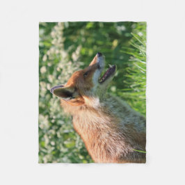 vossendeken, aanzuigdop, blankerd met vossenreet fleece deken