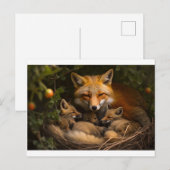Vossenfamilie in het wild briefkaart (Voorkant / Achterkant)