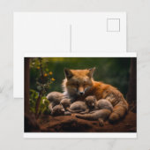 Vossenfamilie in het wild briefkaart (Voorkant / Achterkant)