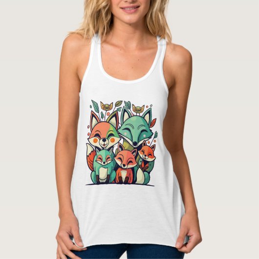 vossenfamilie tanktop (Voorkant)