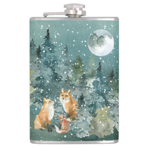 Vossenfamiliebos Vollemaan Sneeuwval Heupfles