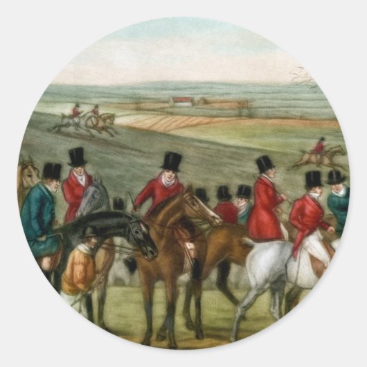 Vossenjacht 2 ronde sticker (Voorkant)