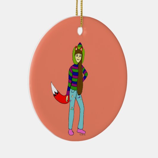 vossenmeisje keramisch ornament (Rechts)