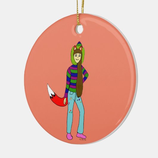 vossenmeisje keramisch ornament (Links)