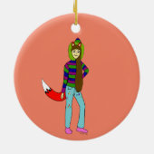 vossenmeisje keramisch ornament (Achterkant)